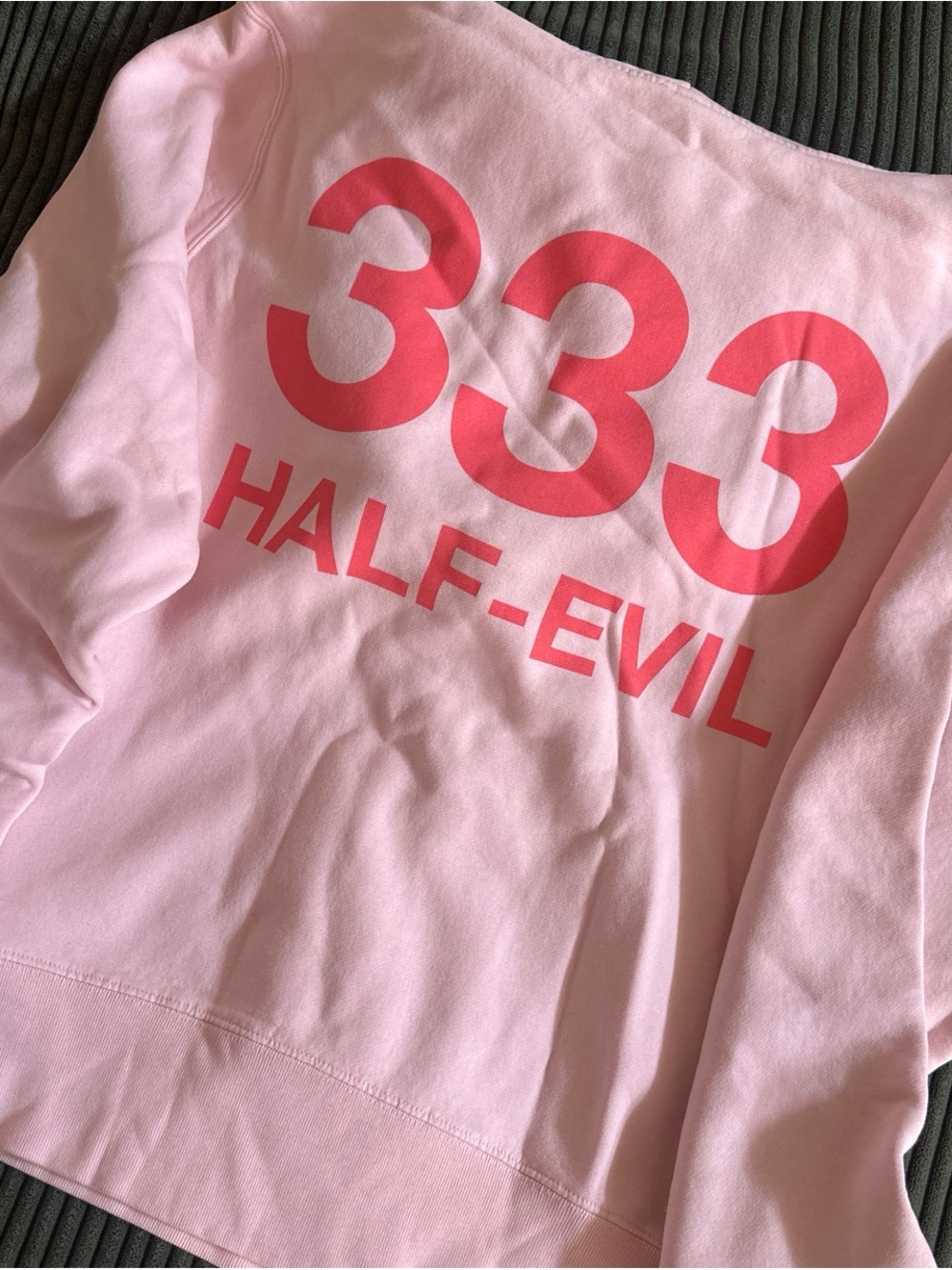 Pink '333 Half-Evil' Graphic Hoodie